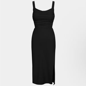 Halara ‘Ruched Lace Up Bodycon Midi Casual Dress’ New With Tags Size XS